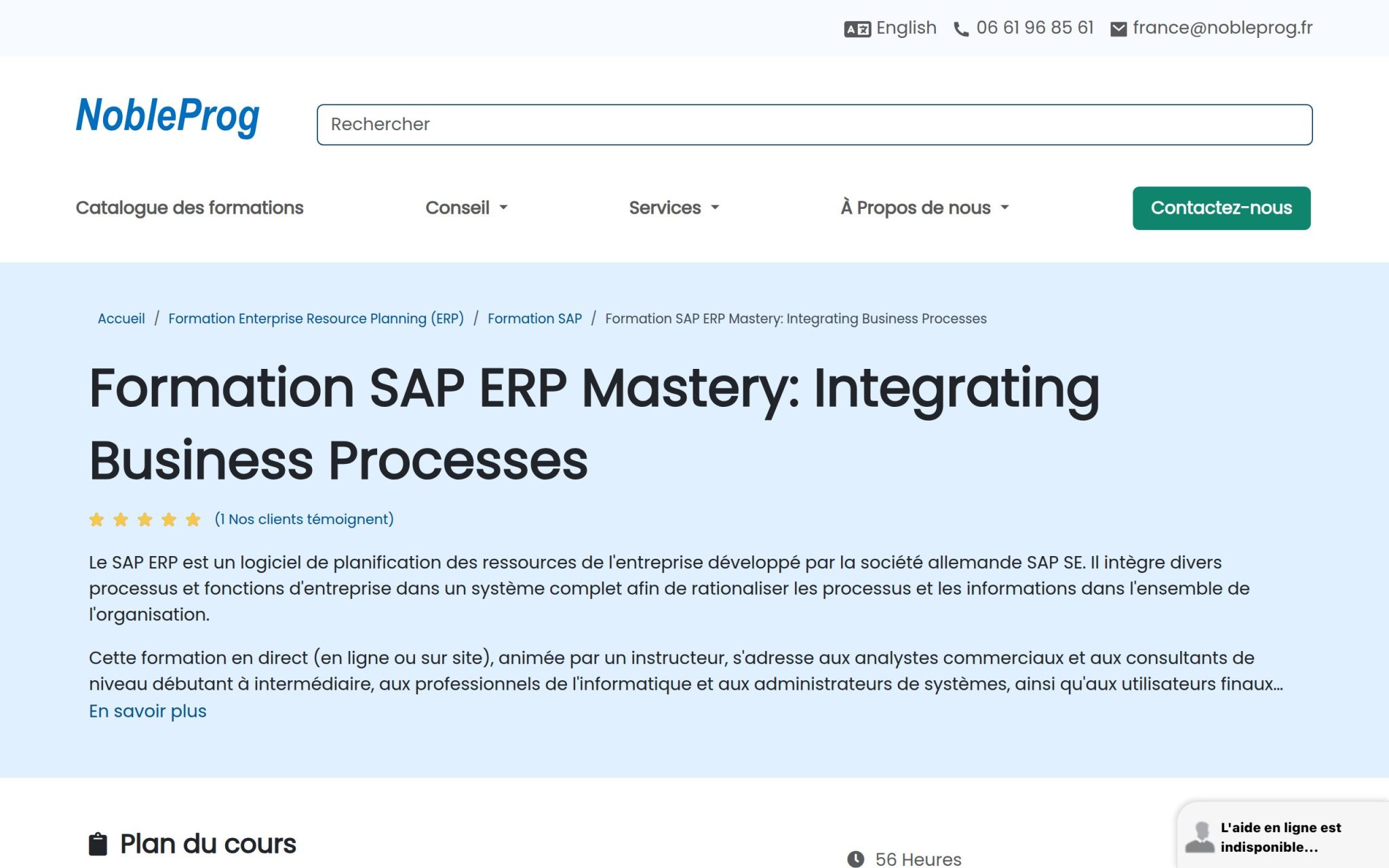Formation SAP ERP Mastery: Integrating Business Processes - NobleProg