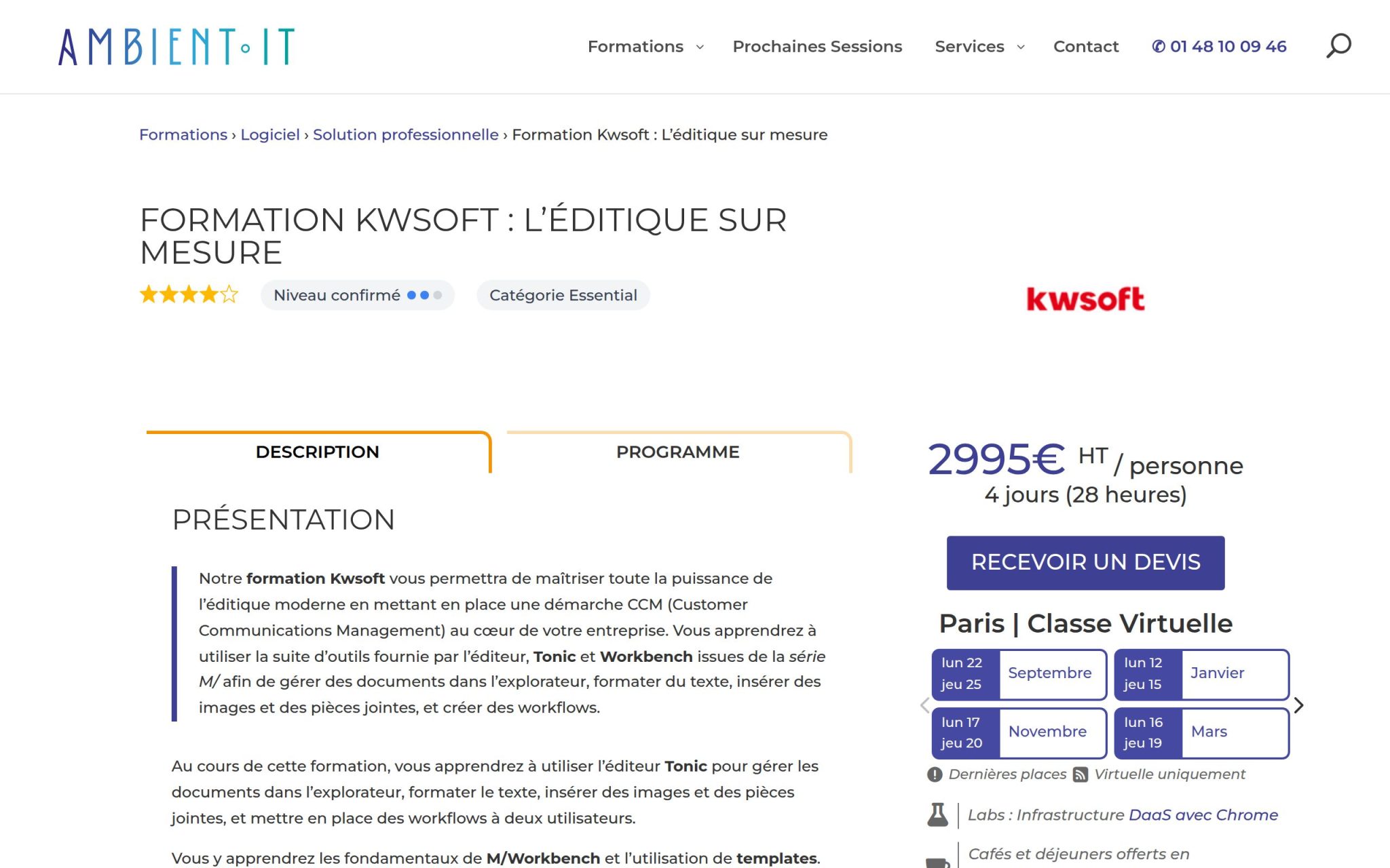 Formation Kwsoft : L’éditique sur mesure - Ambient IT