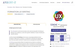 Formation UX writing – Ambient IT