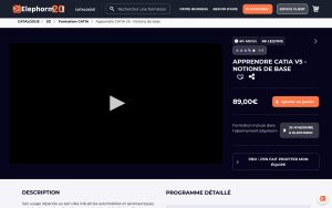 Apprendre CATIA V5 – Notions de base – Elephorm