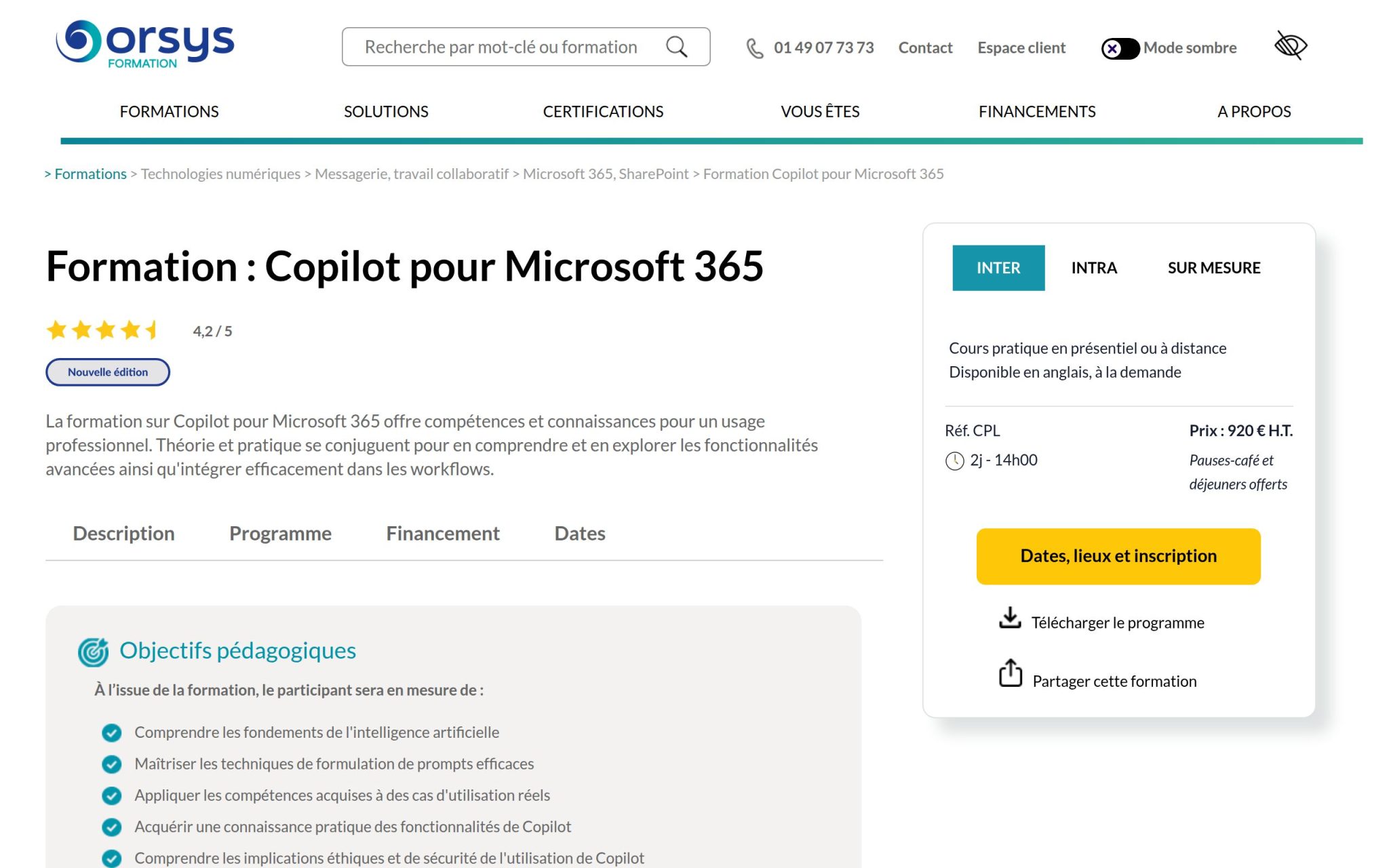 Formation : Copilot pour Microsoft 365 - Orsys
