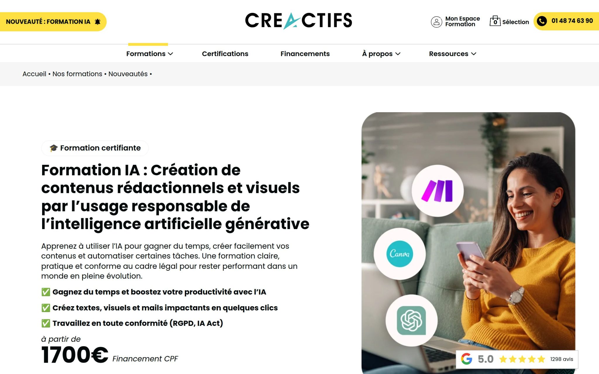 Création de contenus rédactionnels et visuels par l’usage responsable de l’intelligence artificielle générative - CréActifs