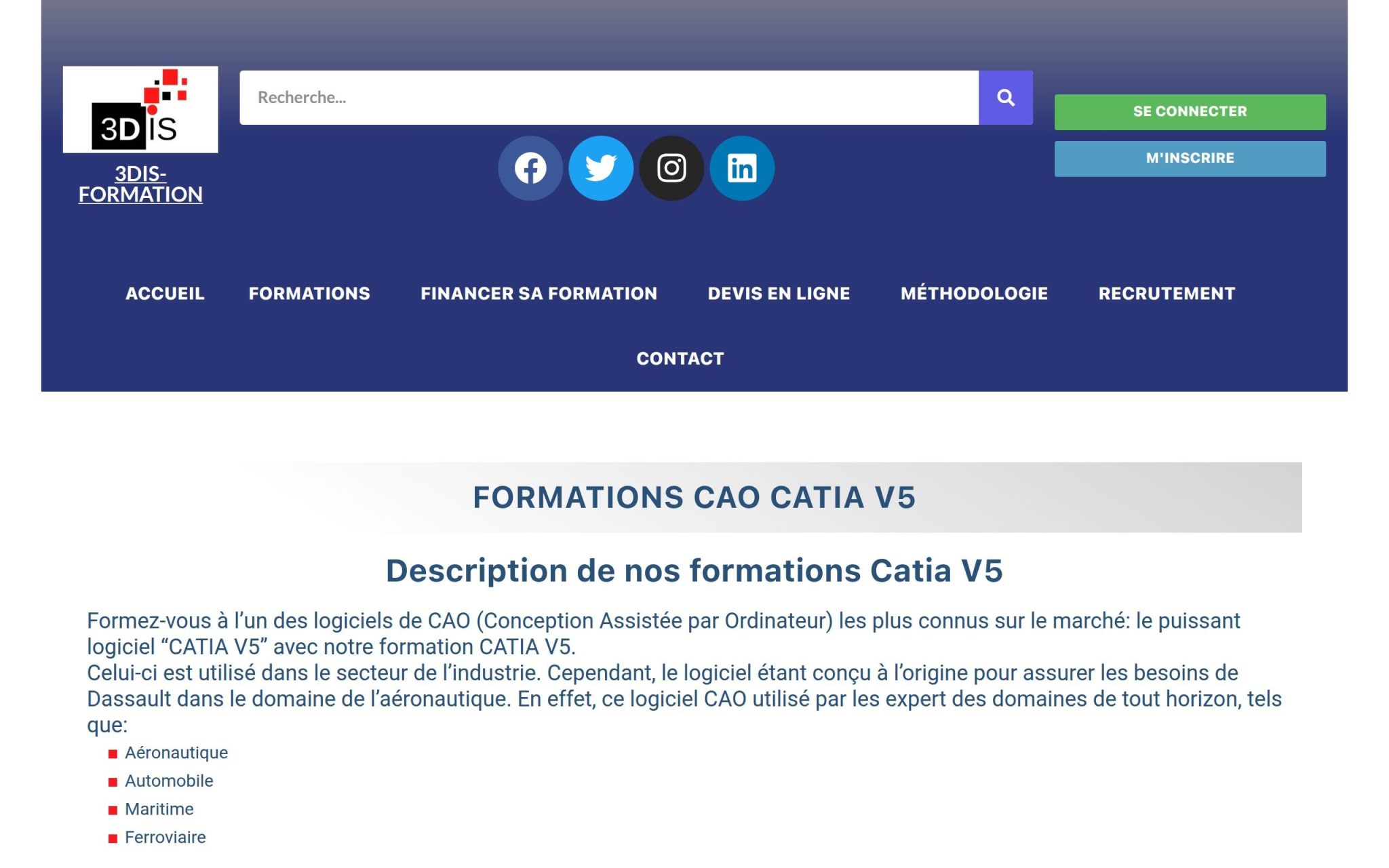 Formations CAO catia v5 - 3DIS