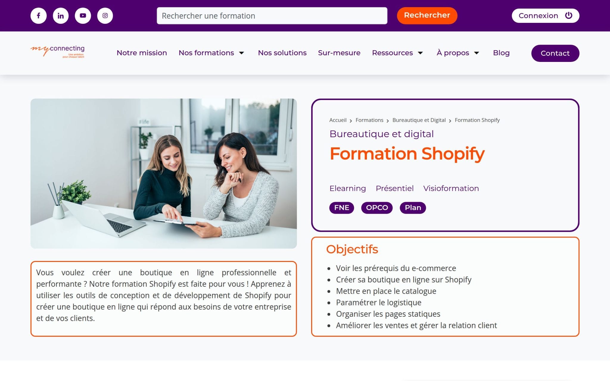 Formation Shopify - MyConnecting