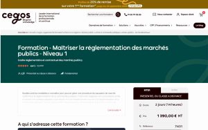 Maîtriser la réglementation des marchés publics – Niveau 1 – Cegos