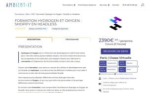 Formation Hydrogen et Oxygen : Shopify en Headless - Ambient IT