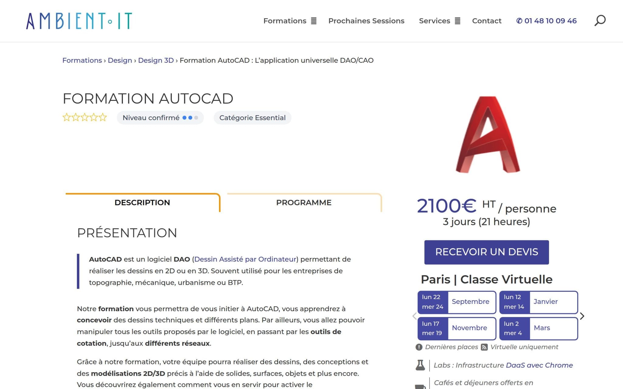 Formation AutoCAD - Ambient IT