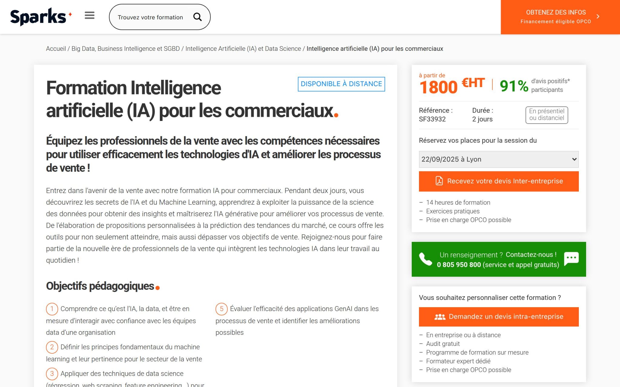 Formation Intelligence artificielle (IA) pour les commerciaux - Sparks