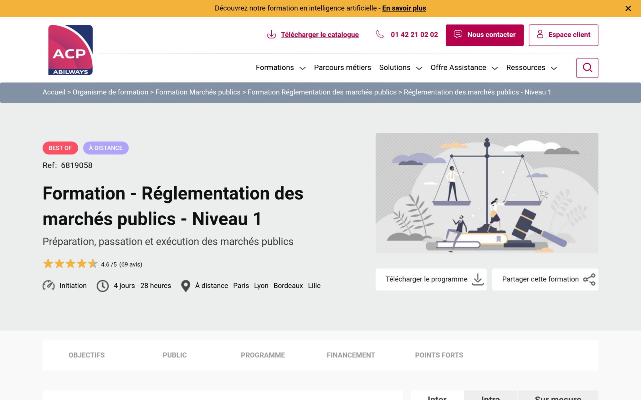 Réglementation des marchés publics - Niveau 1 - ACP Formation