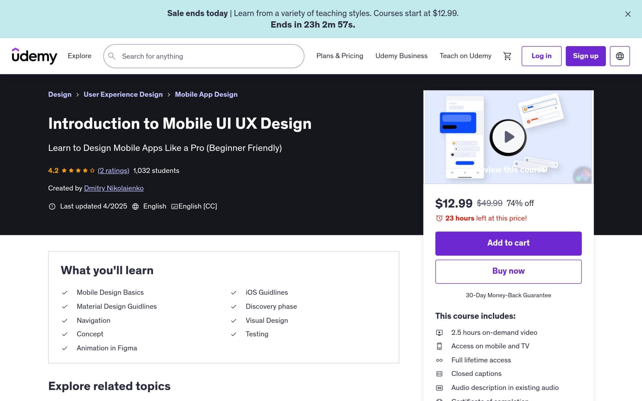 Introduction to Mobile UI UX Design - Udemy