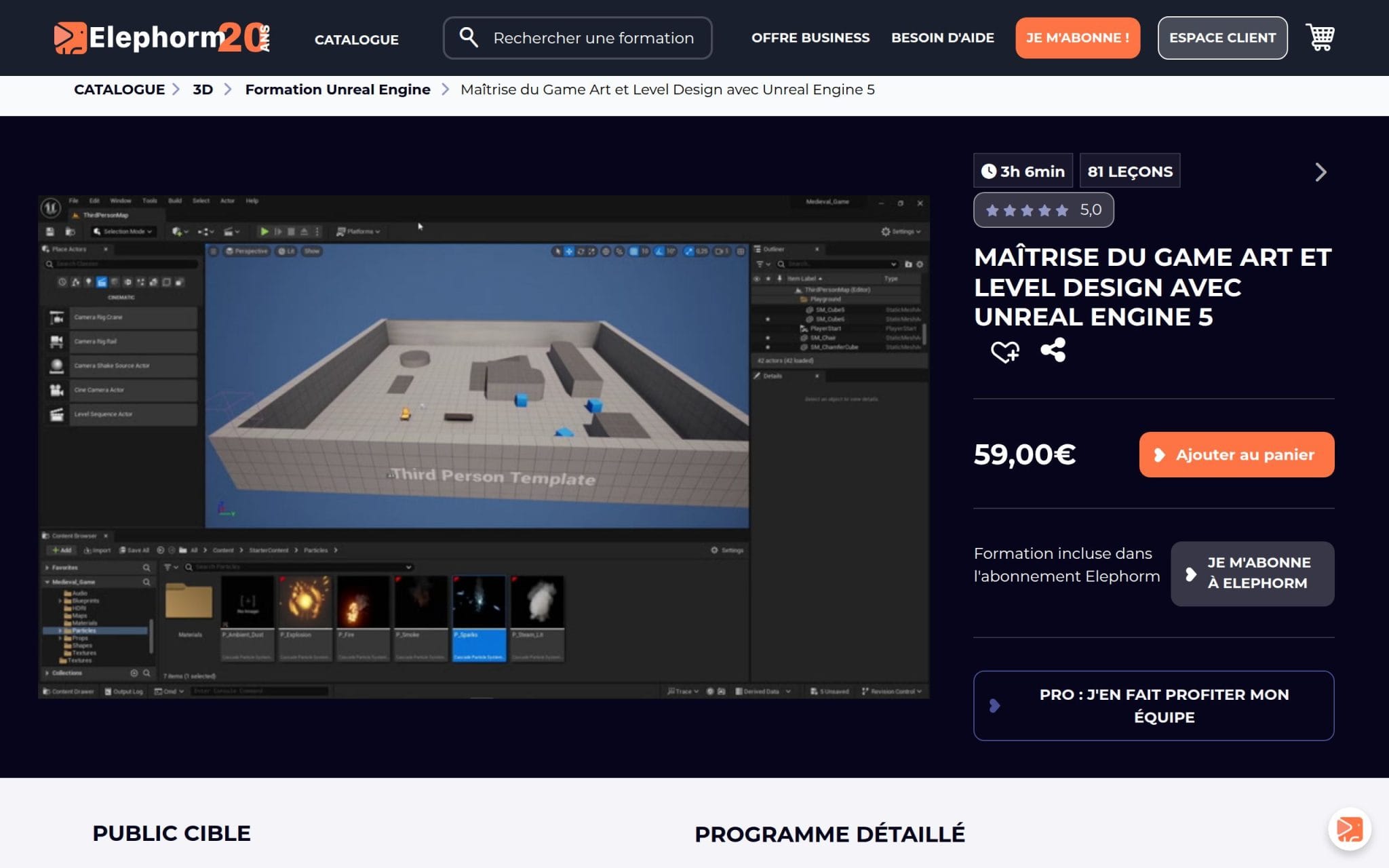 MaĂźtrise du Game Art et Level Design avec Unreal Engine 5 - Elephorm