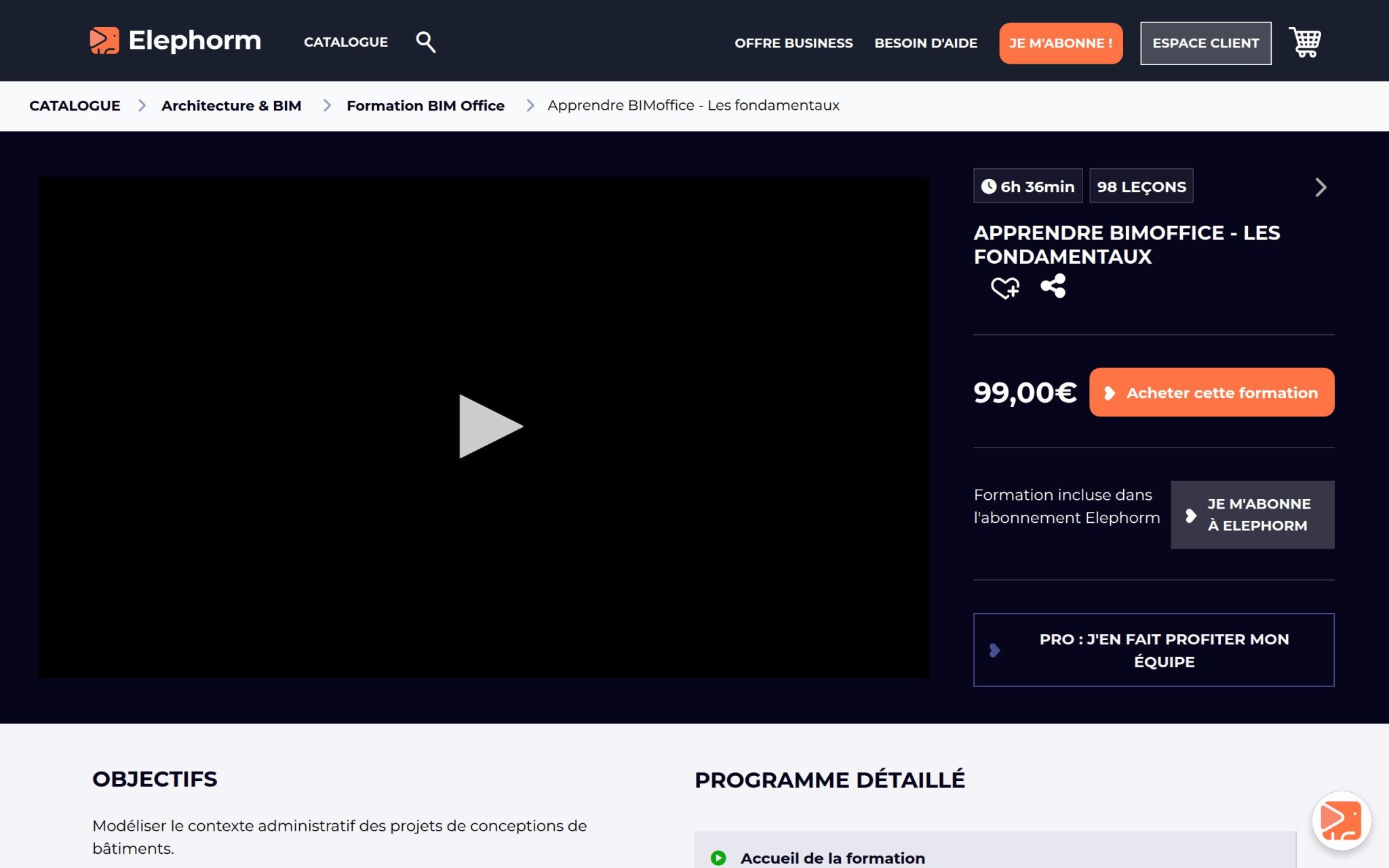 Apprendre BIMoffice - Les fondamentaux - Elephorm