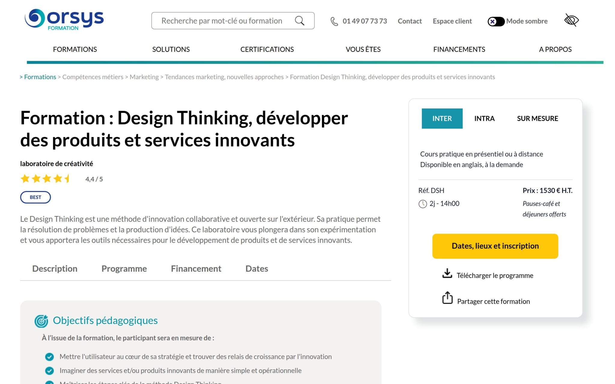 Design Thinking, développer des produits et services innovants - Orsys