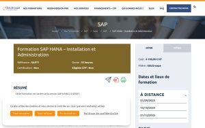 Formation SAP HANA – Installation et Administration – EduGroupe