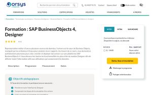 Formation : SAP BusinessObjects 4, Designer – Orsys