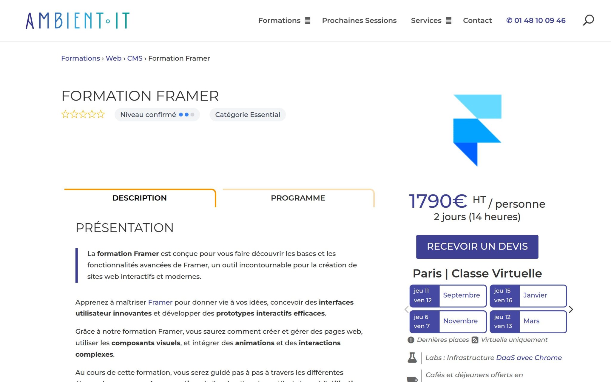 Formation Framer - Ambient IT