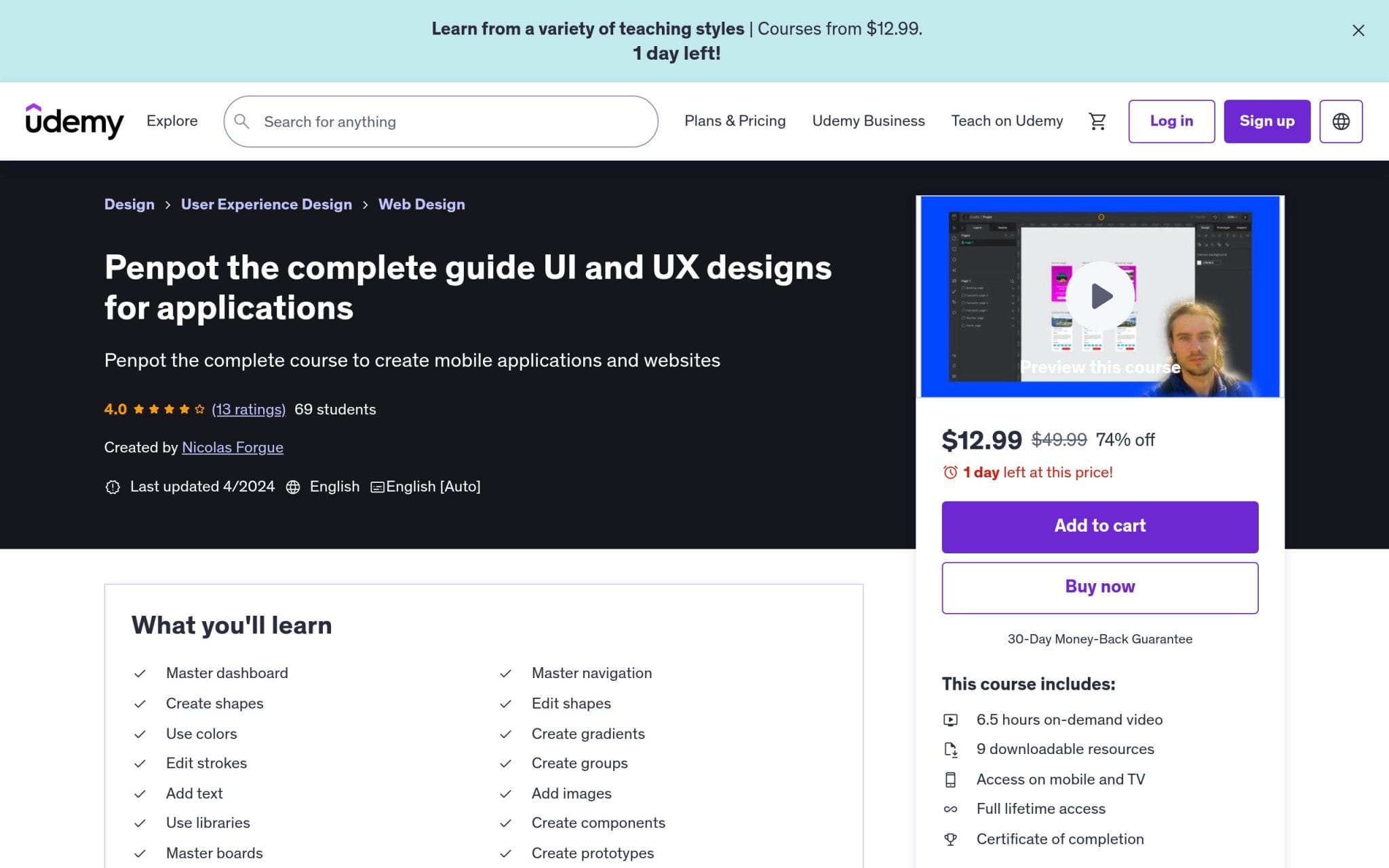 Penpot the complete guide UI and UX designs for applications - Udemy