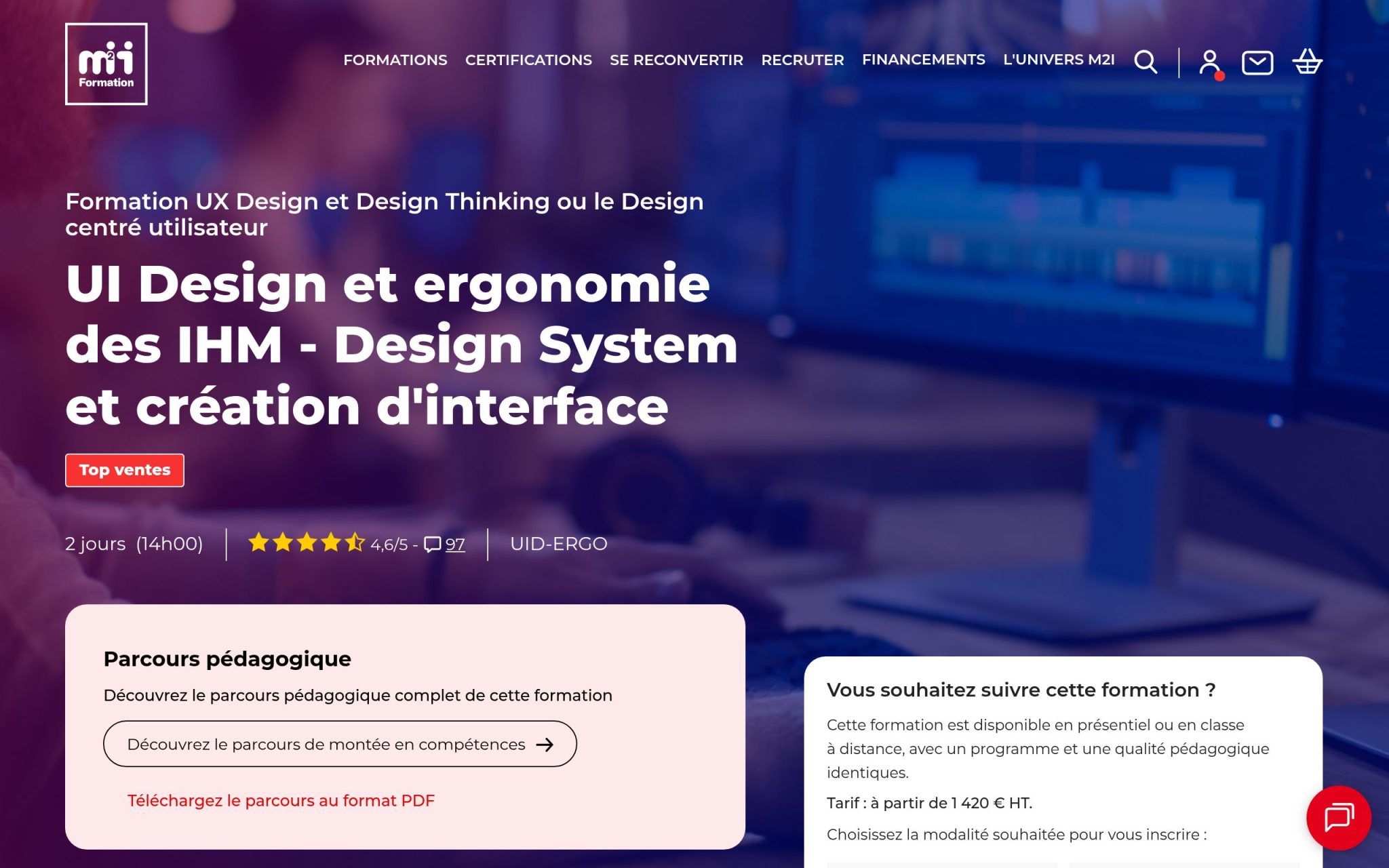 UI Design et ergonomie des IHM - Design System et création d'interface - M2i