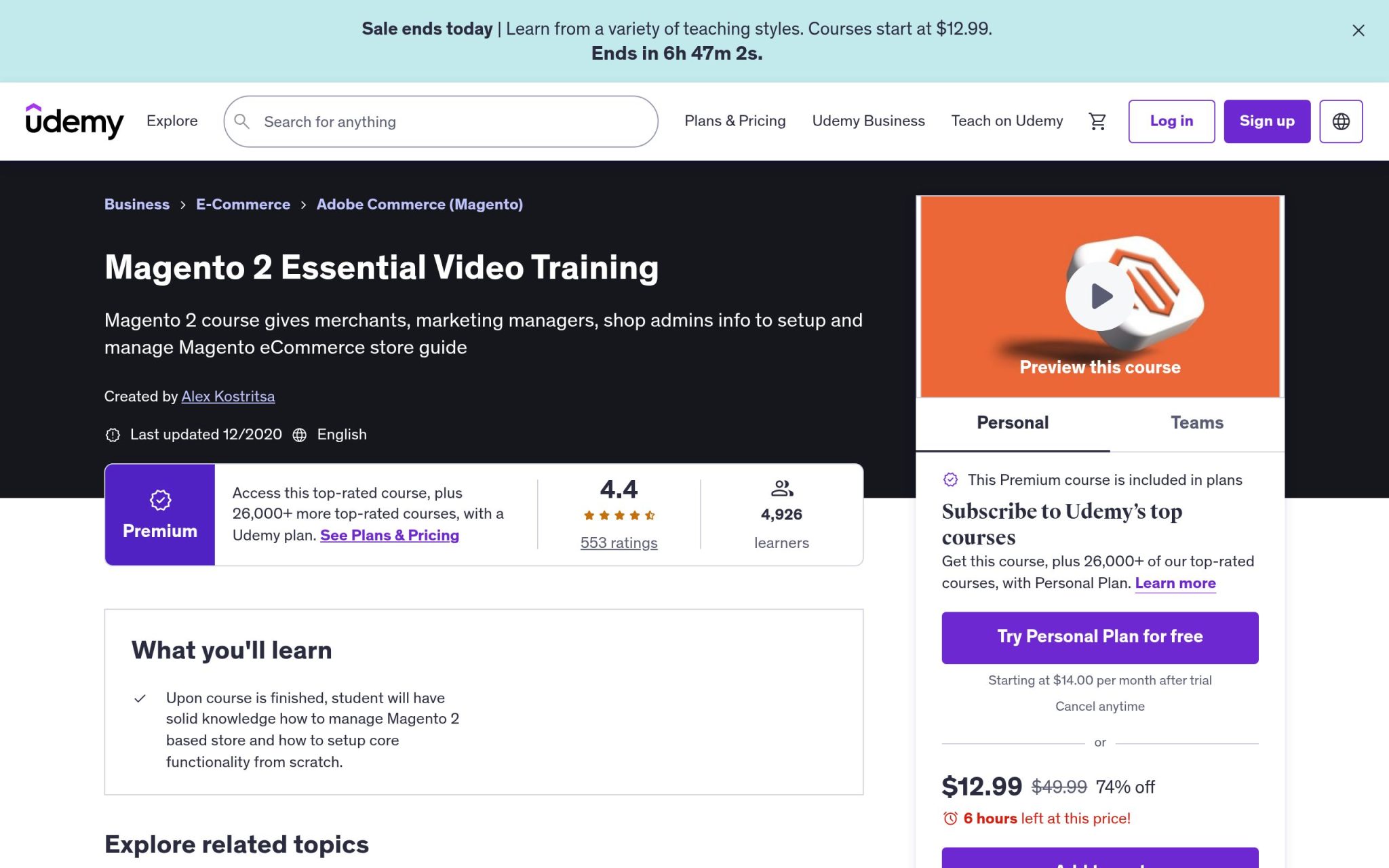Magento 2 Essential Video Training - Udemy