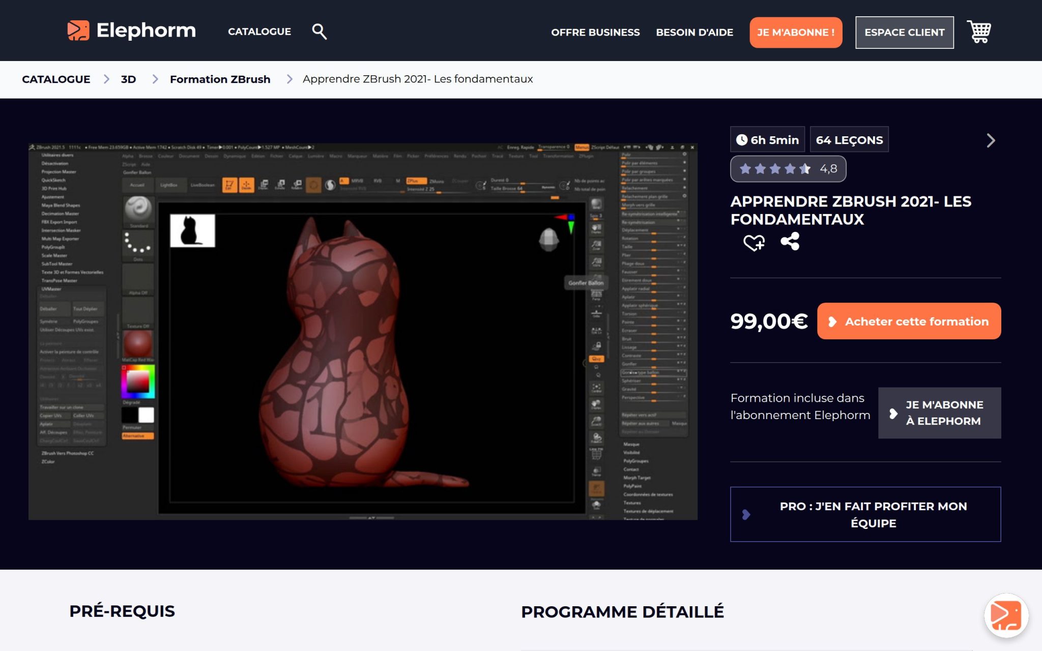 Apprendre ZBrush 2021- Les fondamentaux - Elephorm