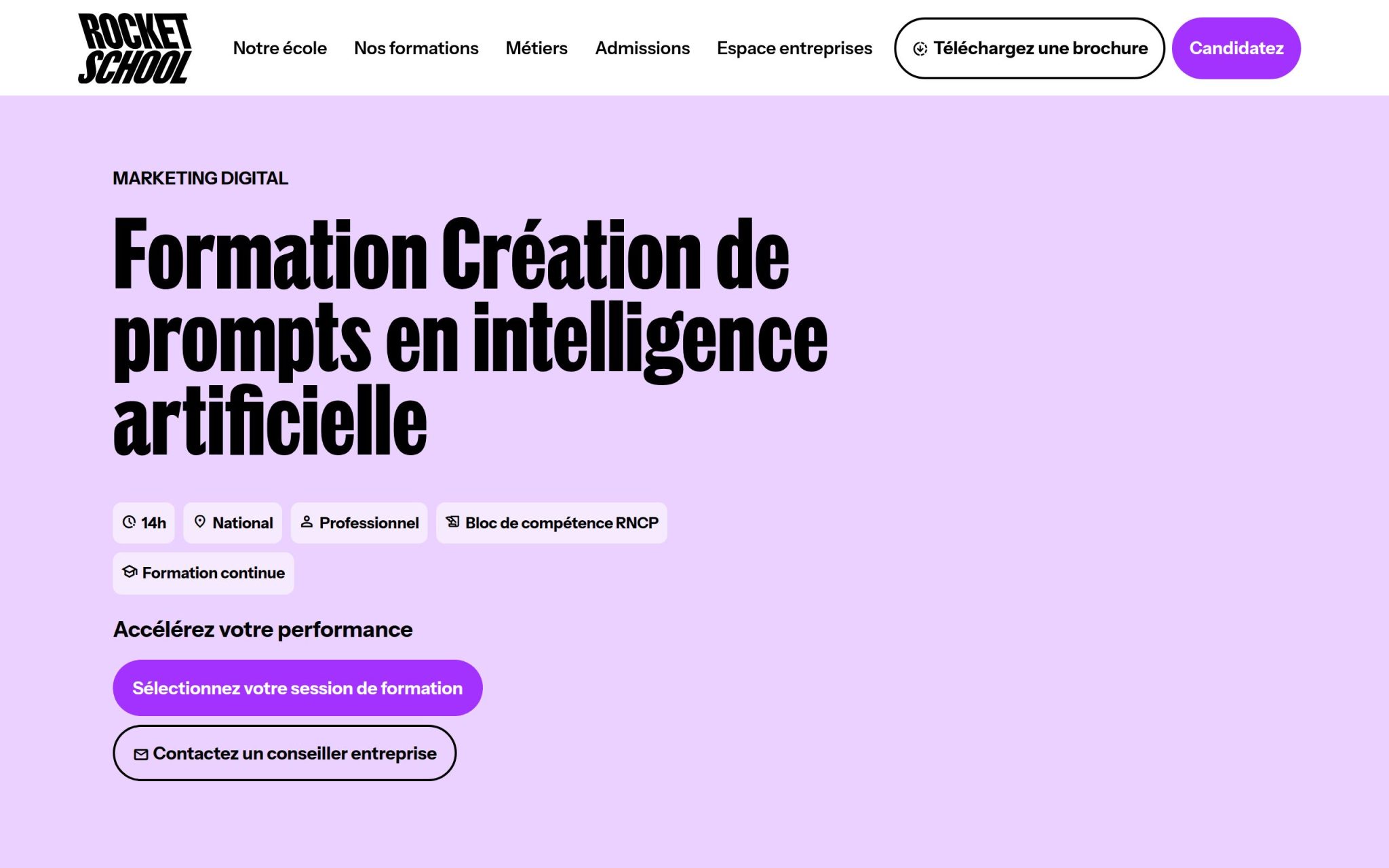 Formation Création de prompts en intelligence artificielle - Rocket School