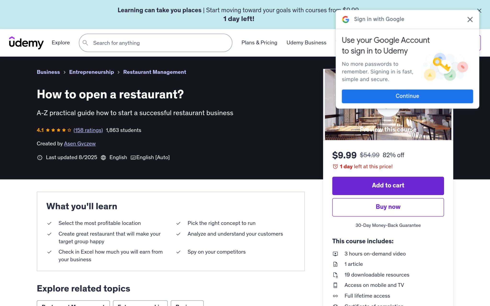 Comment ouvrir un restaurant ? - Udemy