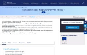 Access – Programmer en VBA – Niveau 1 – ENI Service