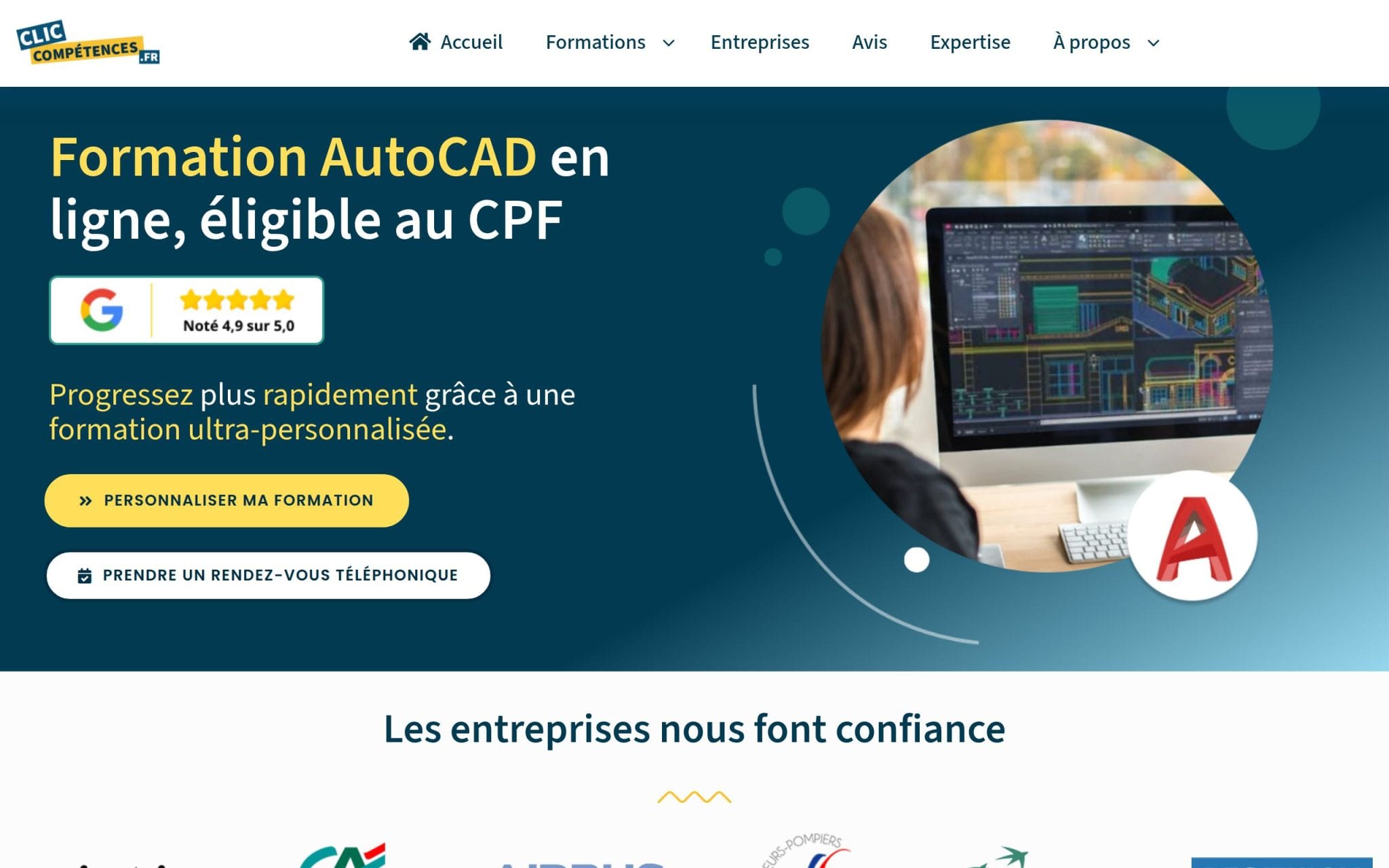 Formation AutoCAD en ligne, éligible au CPF - Clic Compétences