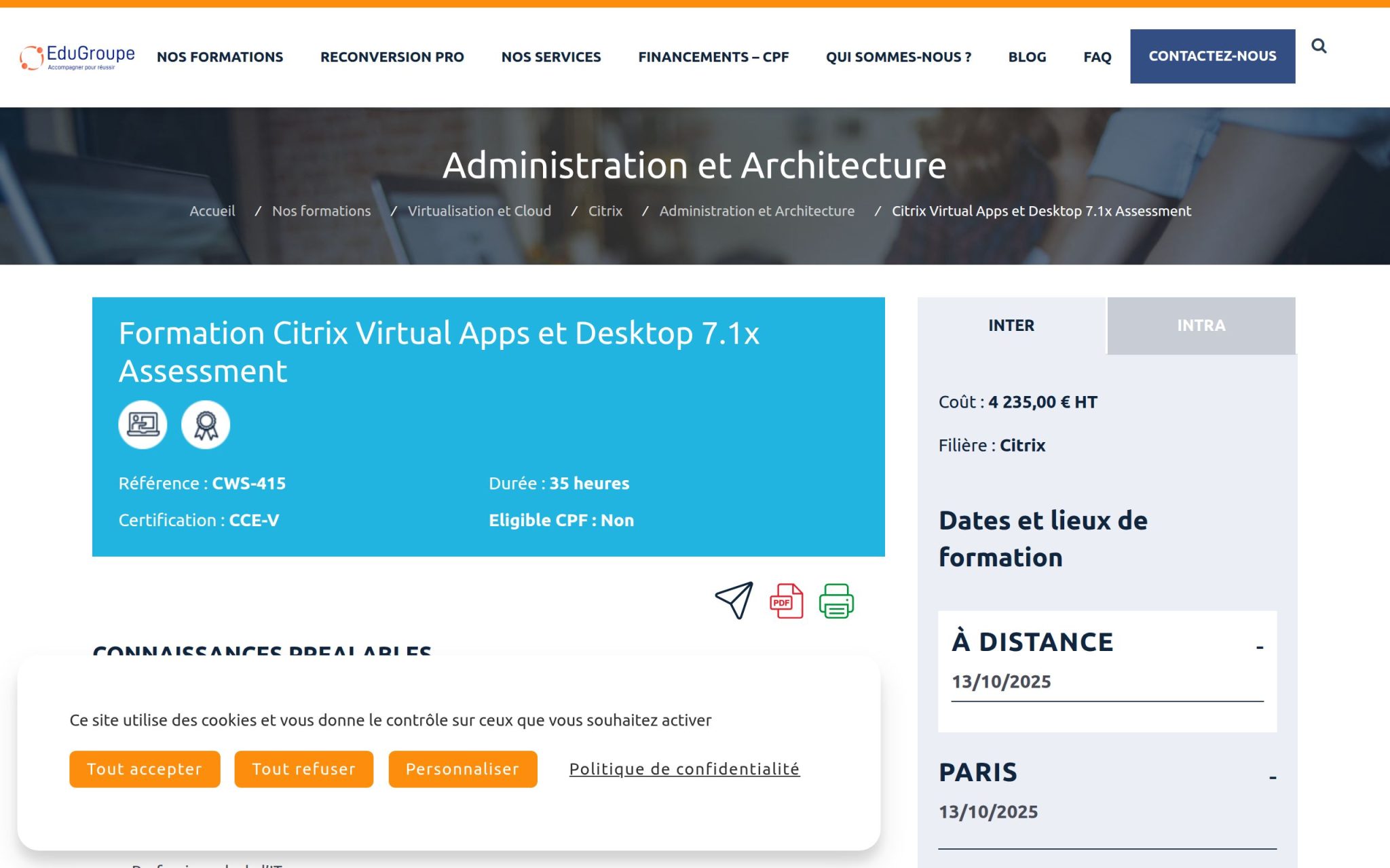 Formation Citrix Virtual Apps et Desktop 7.1x Assessment - EduGroupe