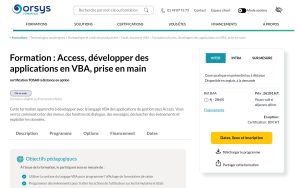 Access, développer des applications en VBA, prise en main – Orsys