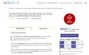 Formation Mise en Oeuvre du Code de la Commande Publique – Ambient IT