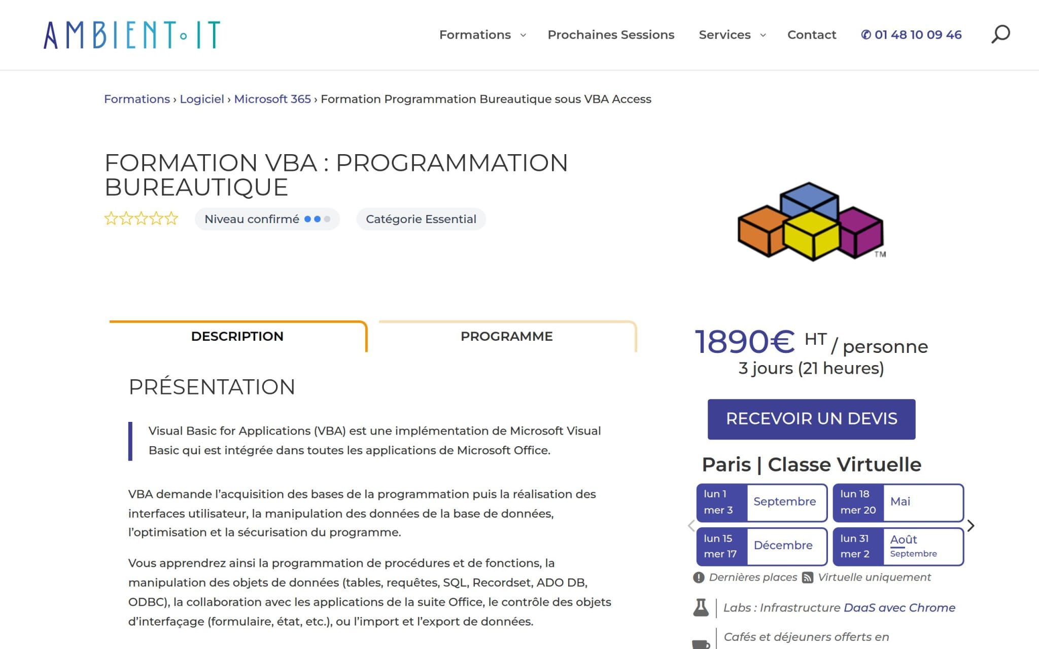 Formation VBA : Programmation Bureautique - Ambient IT
