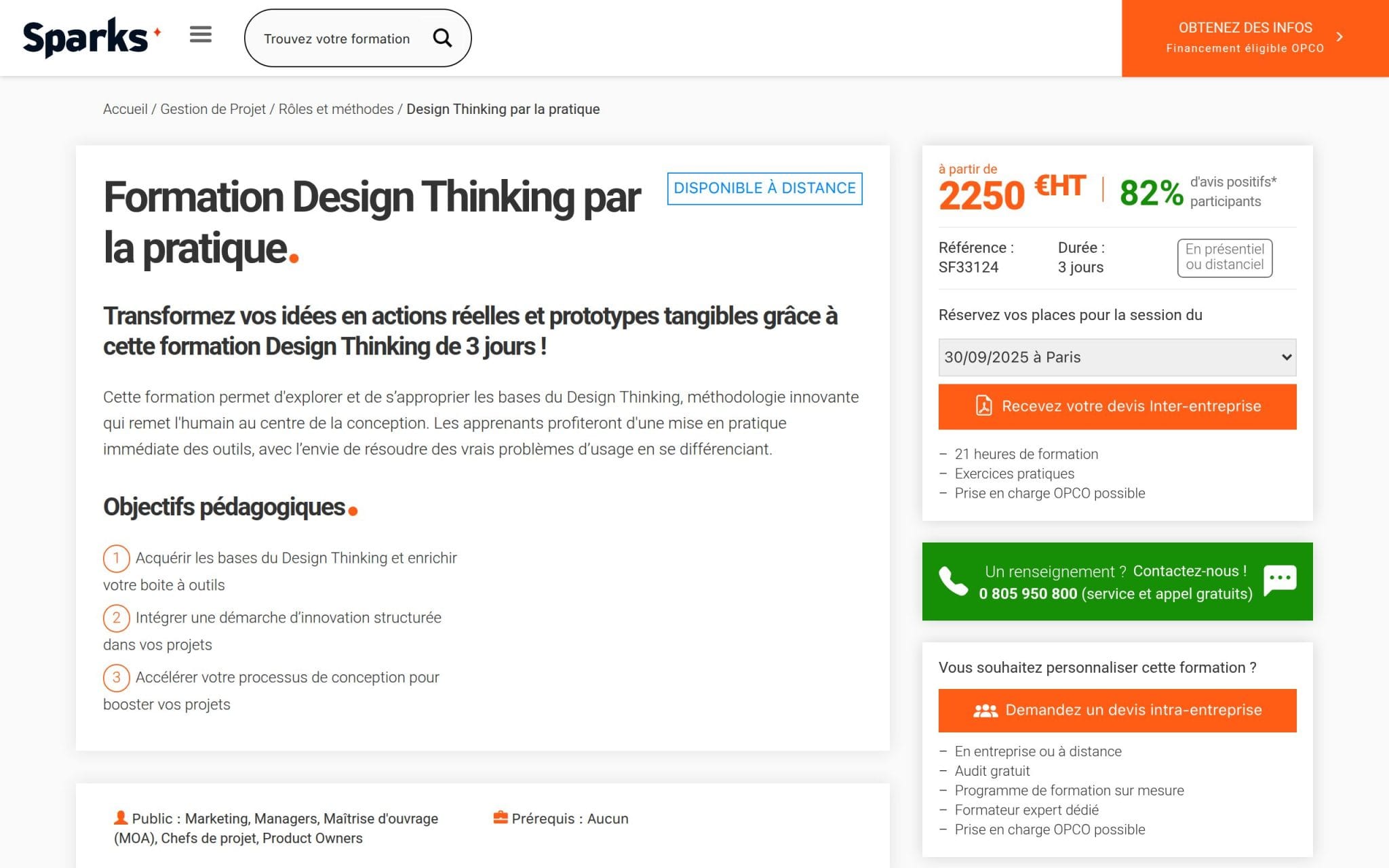 Formation Design Thinking par la pratique - Sparks