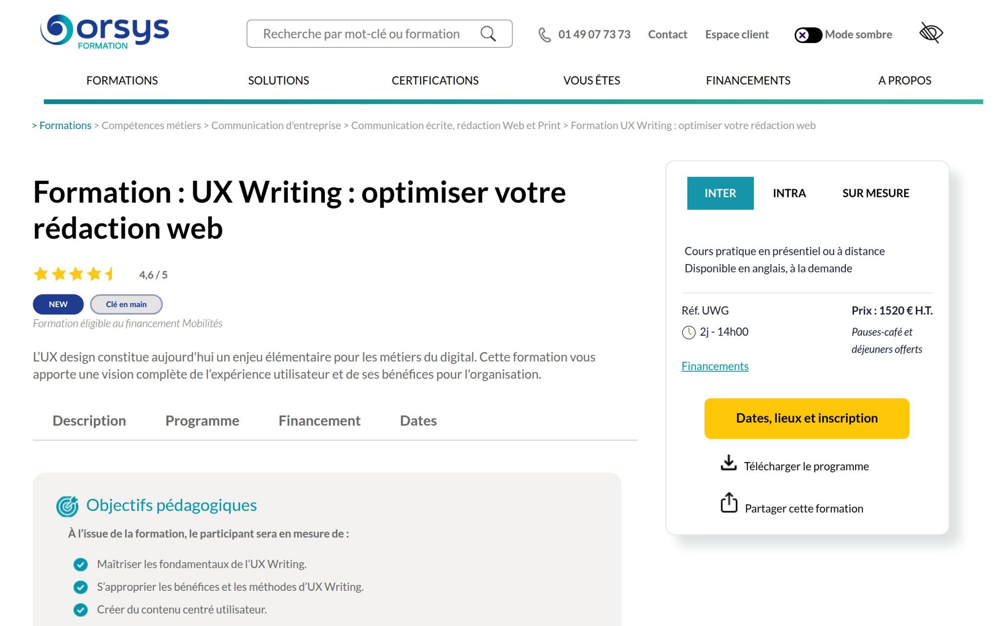 UX Writing : optimiser votre rédaction web - Orsys