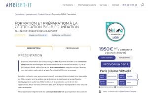 Formation et préparation à la certification BiSL® Foundation - Ambient IT