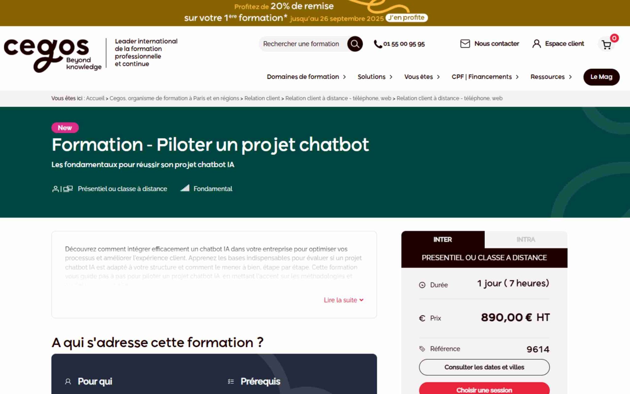 Formation - Piloter un projet chatbot - Cegos