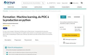 Machine learning, du POC à la production en python - Orsys