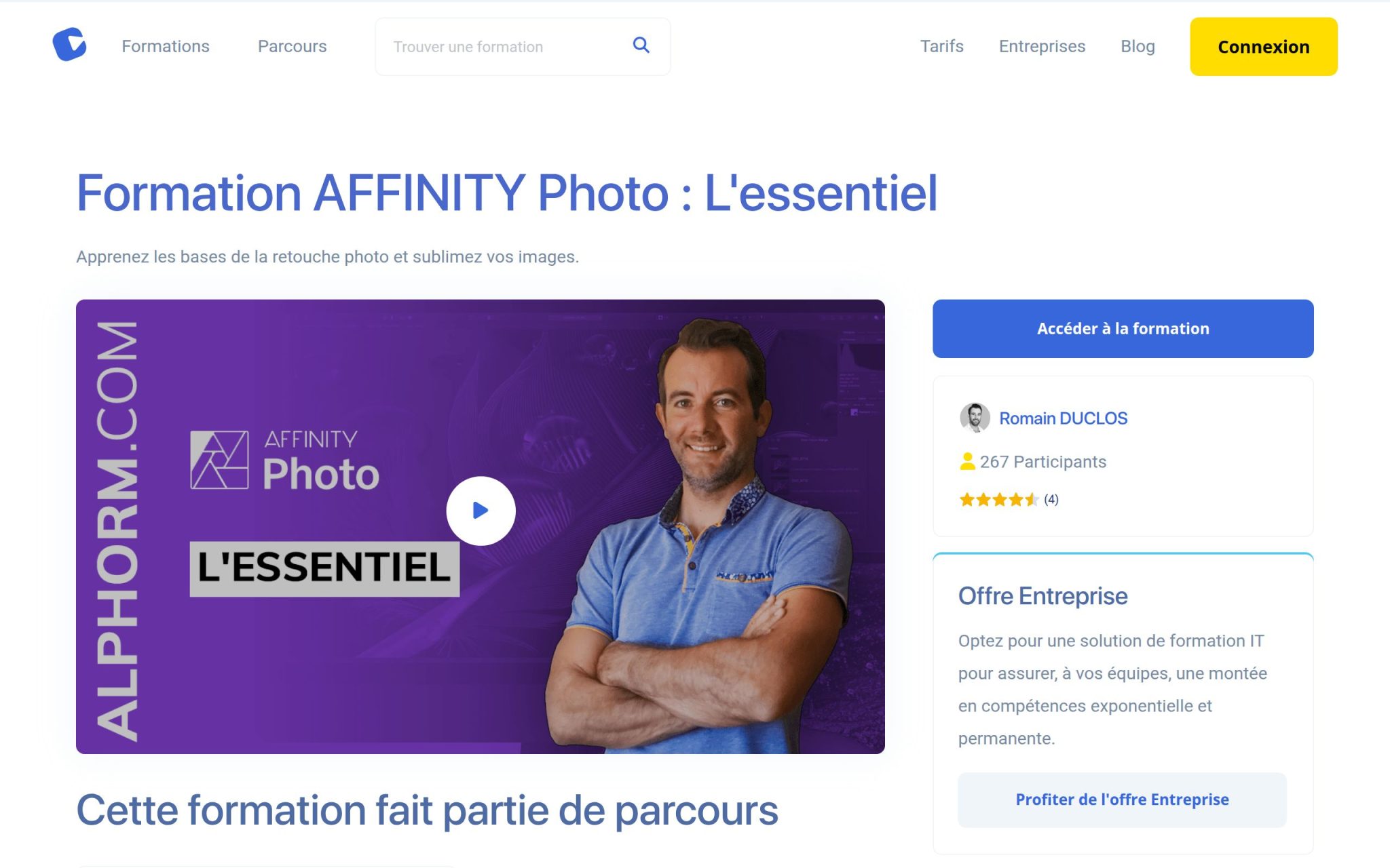Formation AFFINITY Photo : L'essentiel - Alphorm
