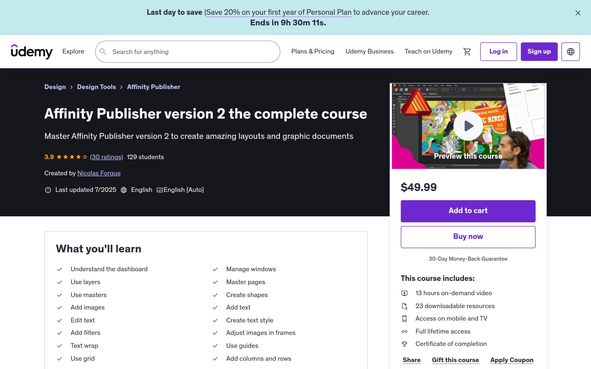 Affinity Publisher version 2 the complete course - Udemy