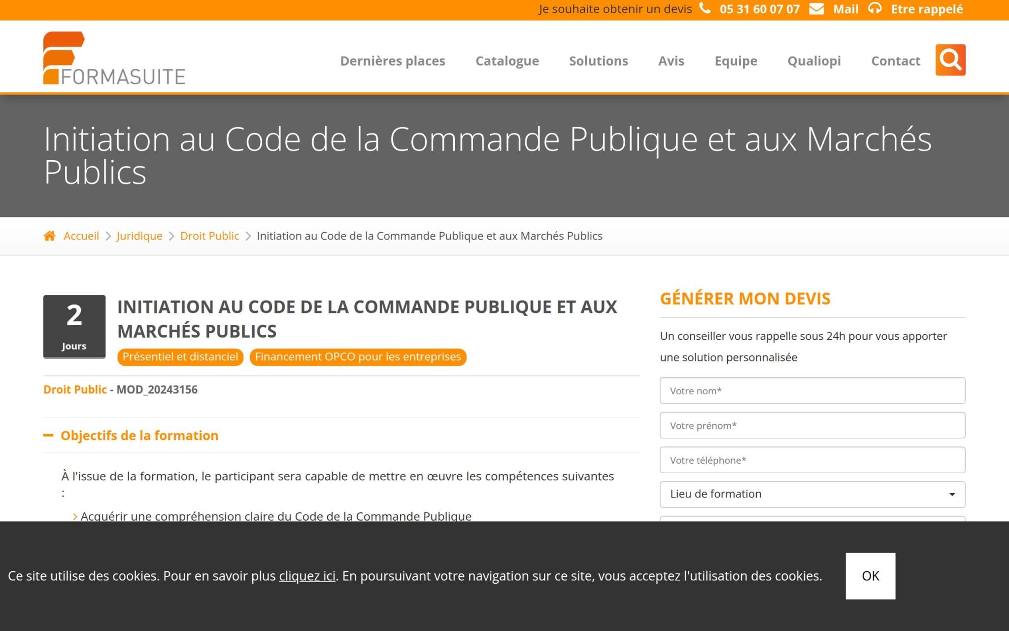 Initiation au Code de la Commande Publique et aux Marchés Publics - Formasuite