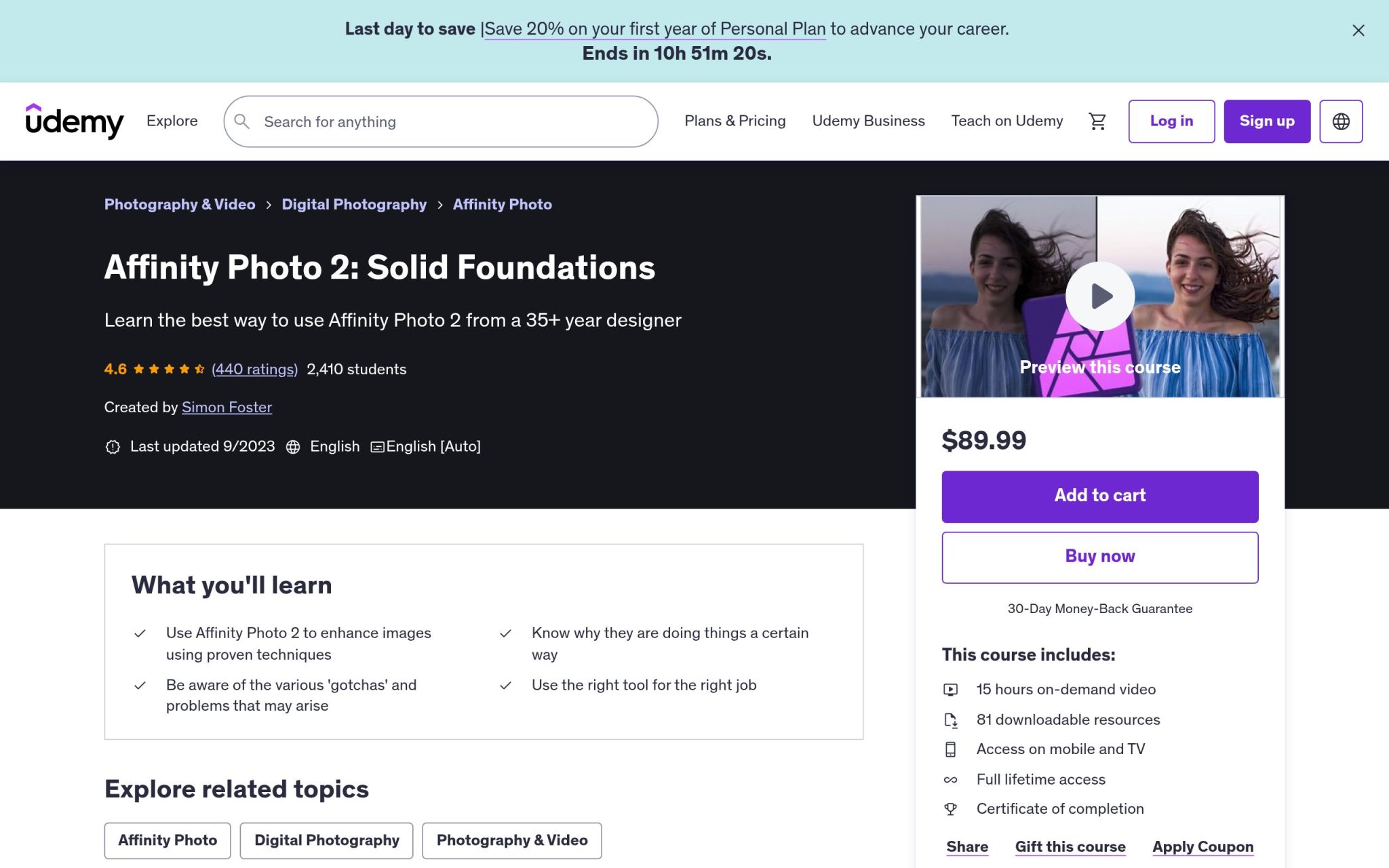 Affinity Photo 2: Solid Foundations - Udemy