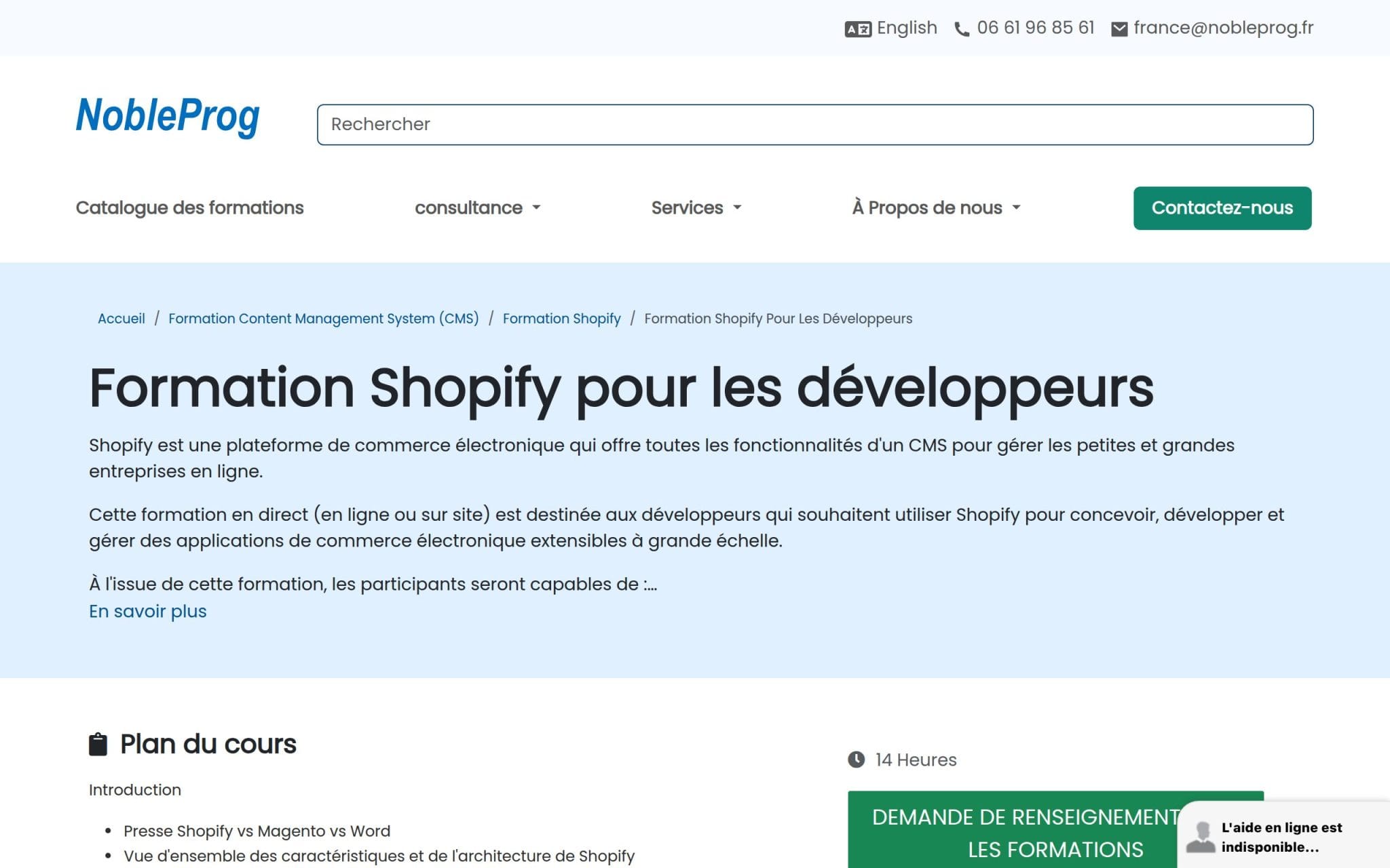 Formation Shopify for Developers - NobleProg