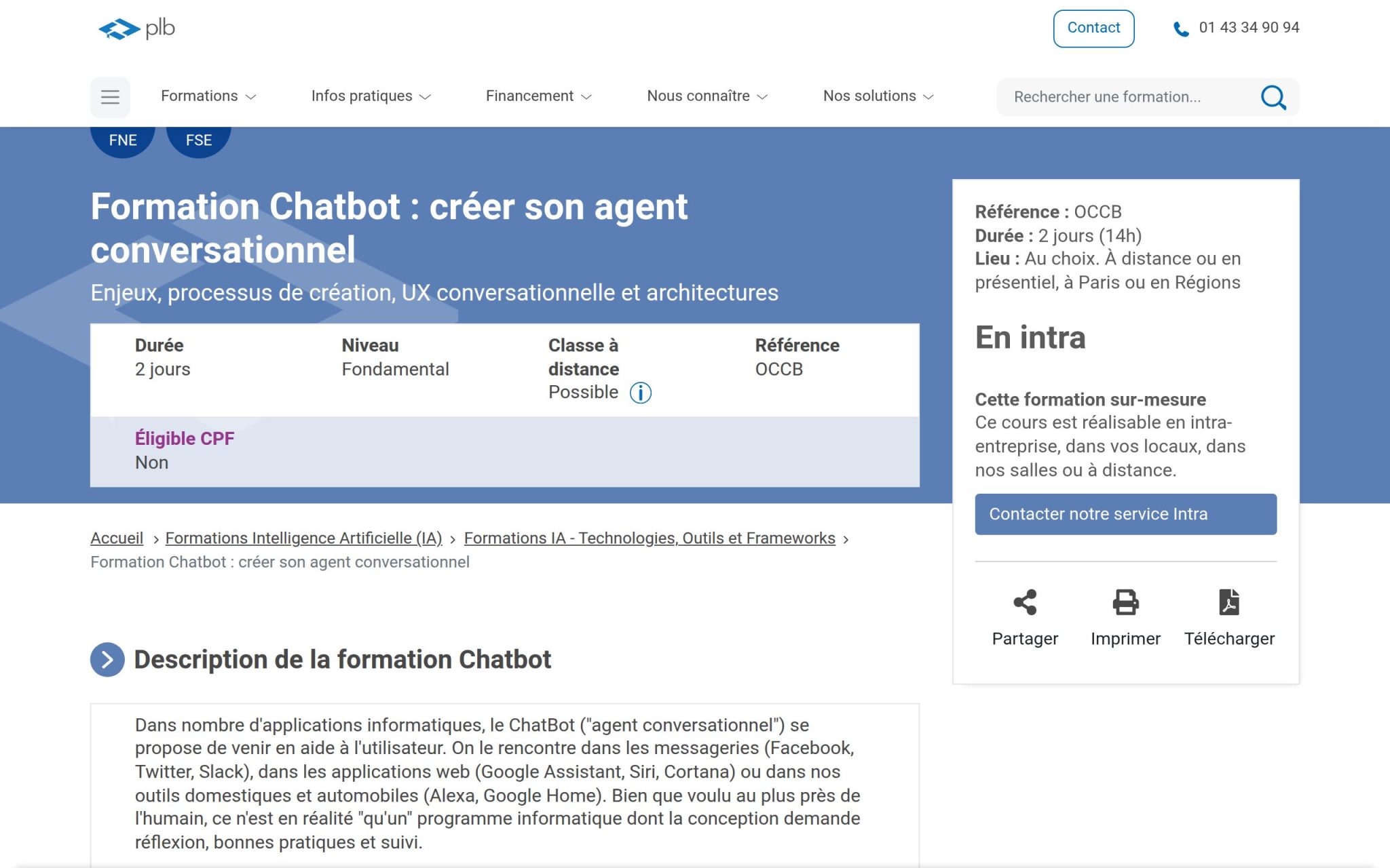 Formation Chatbot : créer son agent conversationnel - Plb Consultant