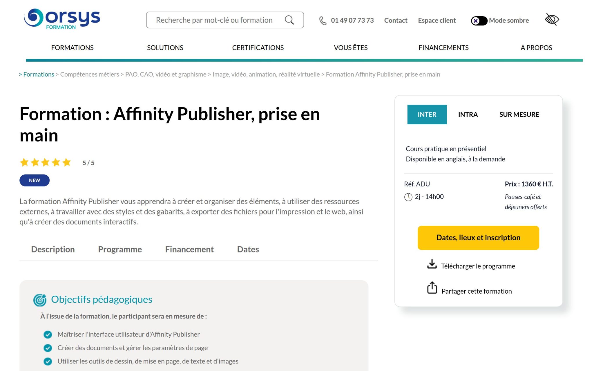 Formation : Affinity Publisher, prise en main - Orsys