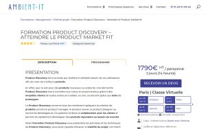 Formation Product Discovery – Atteindre le Product Market fit – Ambient IT