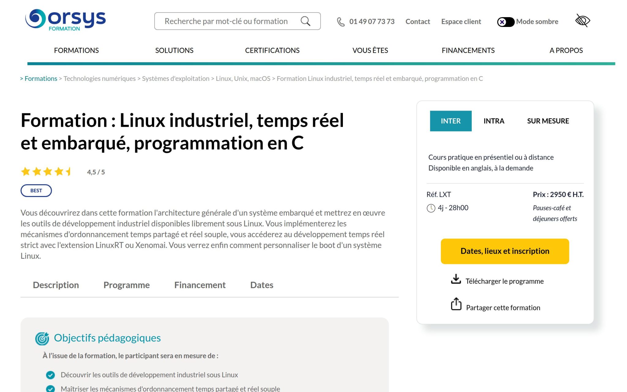 Linux industriel, temps réel et embarqué, programmation en C - Orsys