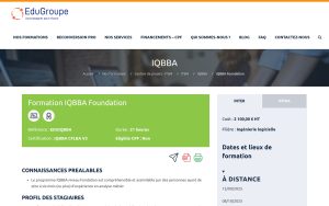 Formation IQBBA Foundation – EduGroupe