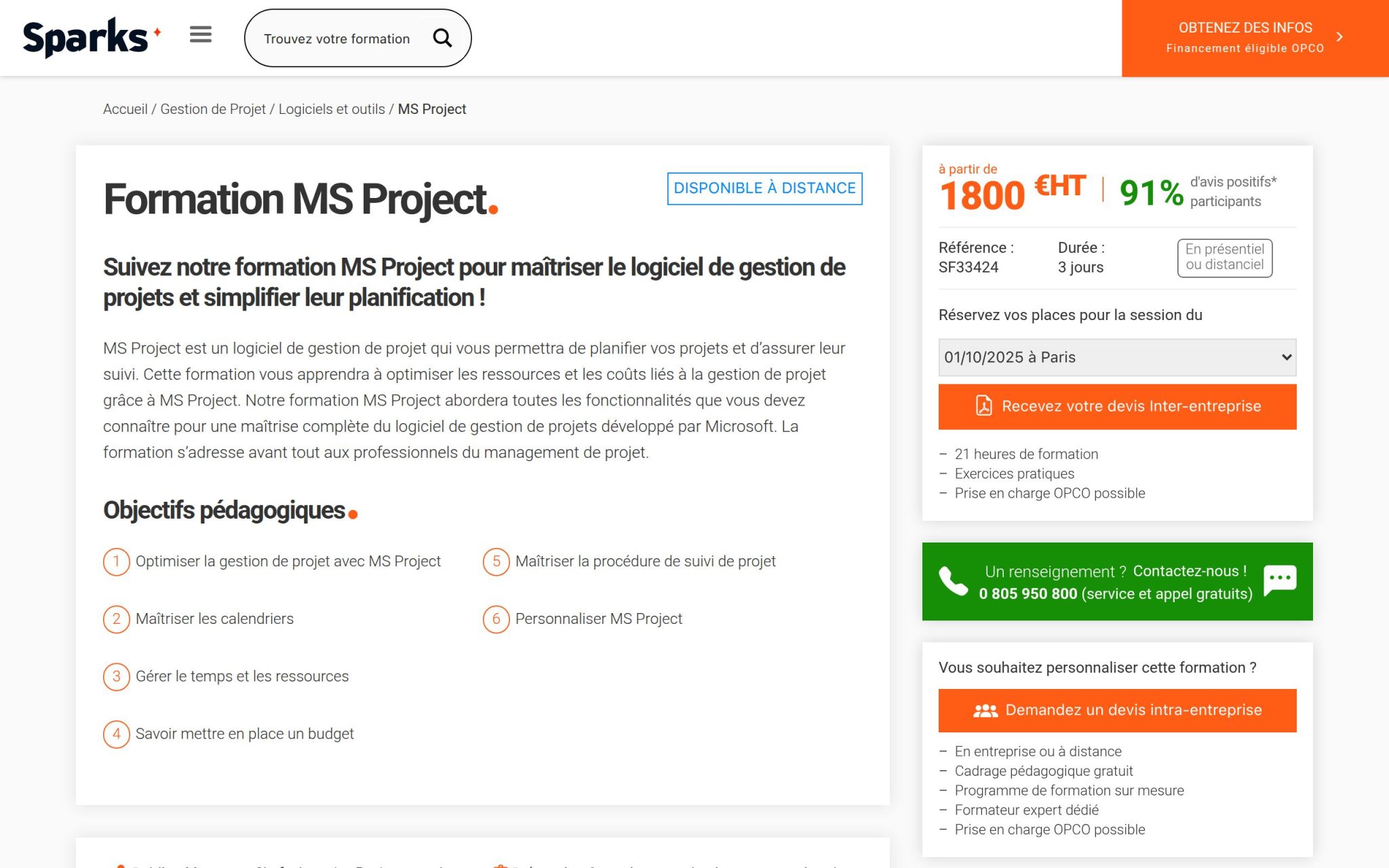 Formation MS Project - Sparks