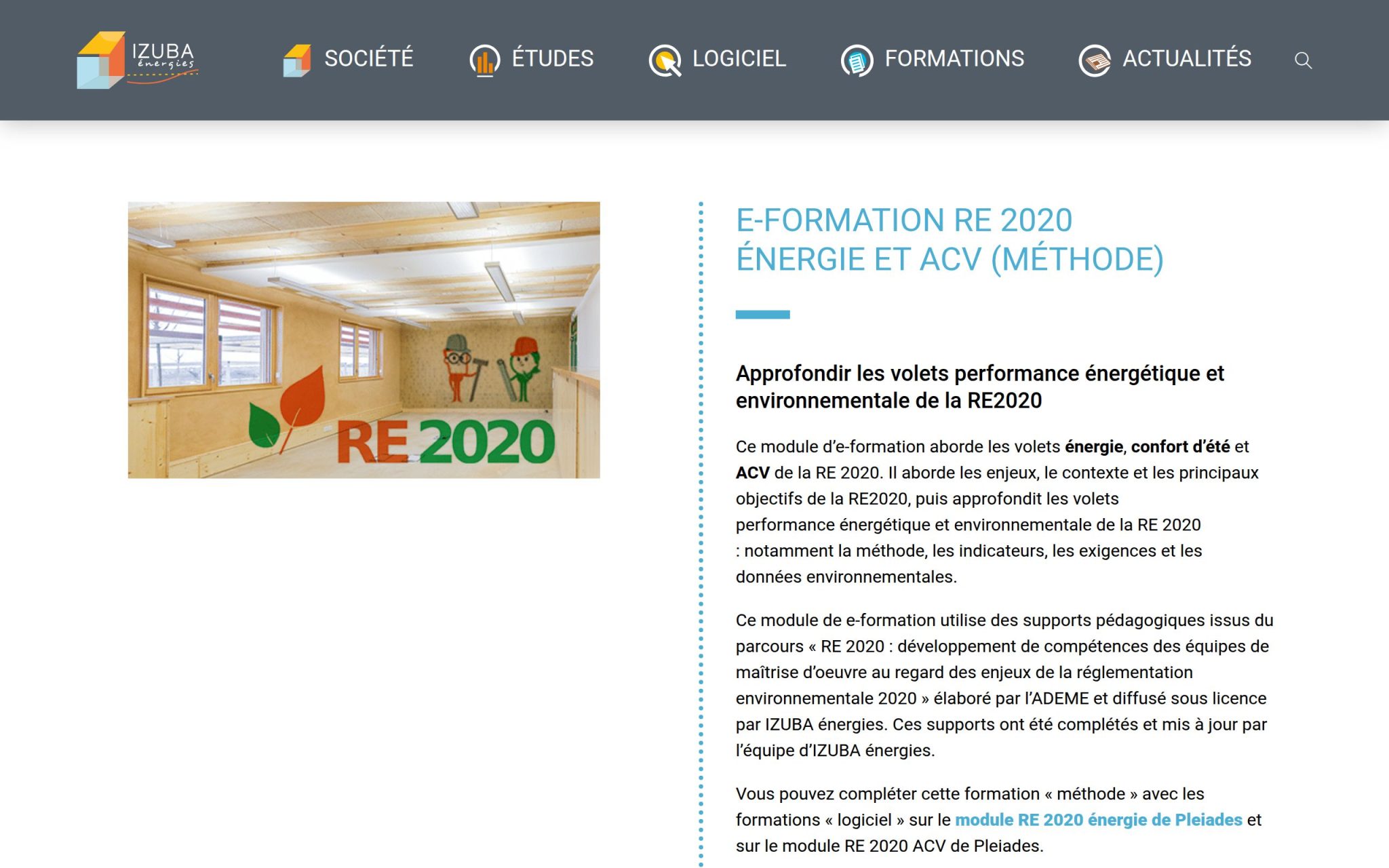 E-formation re 2020 méthode énergie et ACV - IZUBA ENERGIES