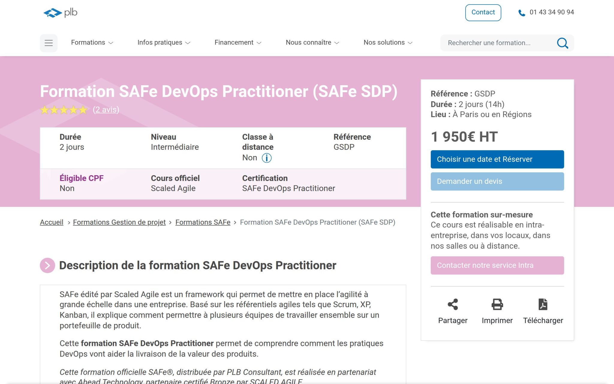 Formation SAFe DevOps Practitioner (SAFe SDP) - Plb Consultant